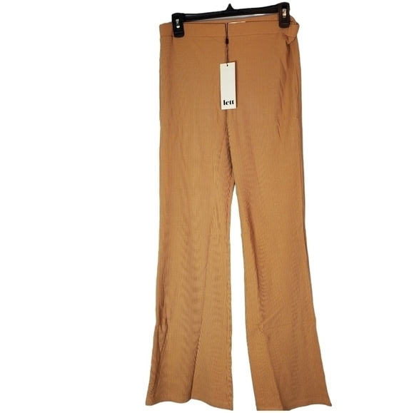 Rhodes Pant by Lett Knit Flare Loungewear Pant in Camel Like Skims - Picture 3 of 6
